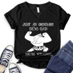 just an ordinary demi dad t shirt v neck for women black