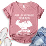 just an ordinary demi dad t shirt v neck for women heather mauve