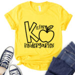 k is for kindergarten t shirt for women yellow