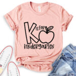 k is for kindergarten t shirt heather peach