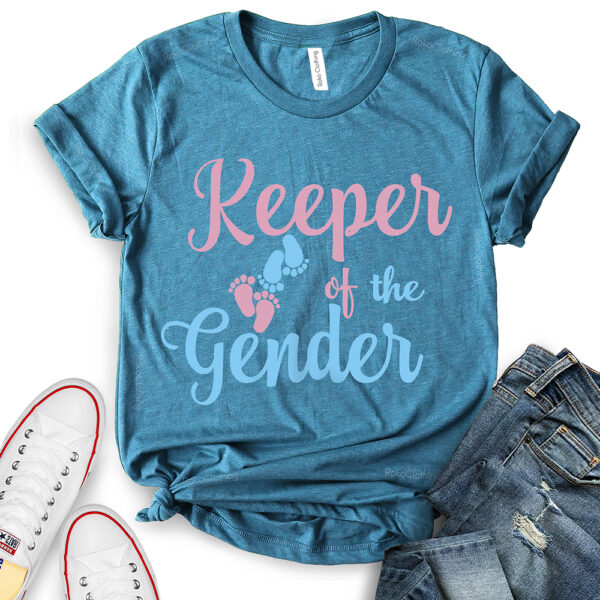 keeper of the gender t shirt for women heather deep teal