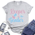 keeper of the gender t shirt for women heather light grey