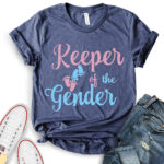 keeper of the gender t shirt for women heather navy
