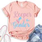 keeper of the gender t shirt heather peach