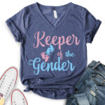 keeper of the gender t shirt v neck for women heather navy