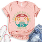 leveled up to uncle t shirt heather peach