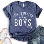 life is better with my boy t shirt for women heather navy
