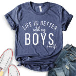 life is better with my boy t shirt heather navy