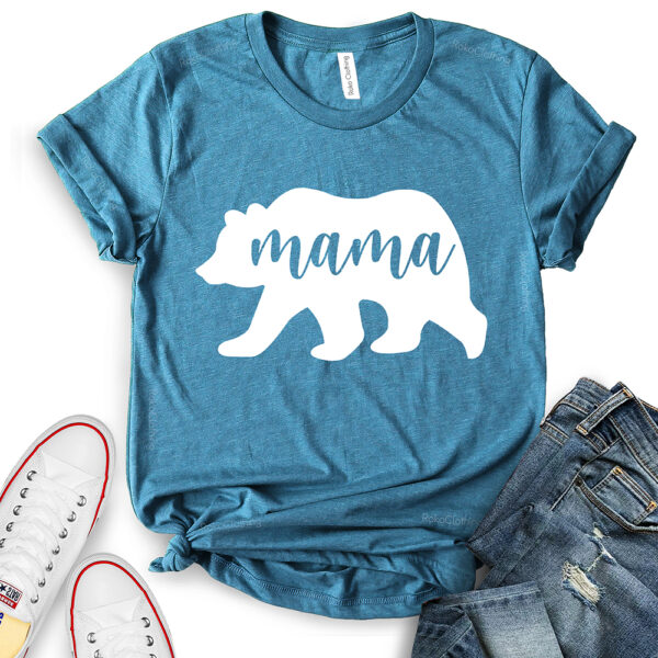 mama bear t shirt for women heather deep teal