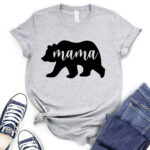 mama bear t shirt for women heather light grey