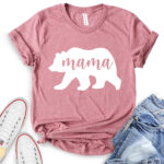 mama bear t shirt for women heather mauve