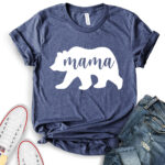 mama bear t shirt for women heather navy