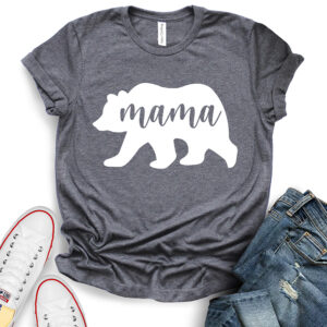 mama bear t shirt heather dark grey