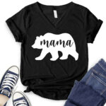 mama bear t shirt v neck for women black