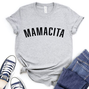 mamacita t shirt heather light grey