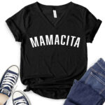 mamacita t shirt v neck for women black