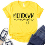 meltdown manager t shirt for women yellow
