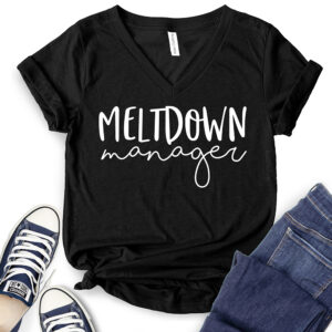Meltdown Manager T-Shirt V-Neck for Women 2