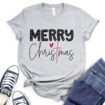 merry christmas t shirt heather light grey