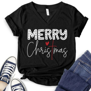 Merry Christmas T-Shirt V-Neck for Women 2