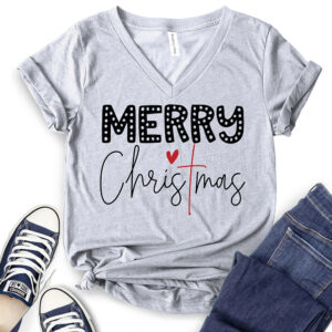 Merry Christmas T-Shirt V-Neck for Women