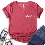 mountains t shirt v neck for women heather casual