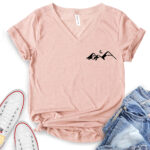 mountains t shirt v neck for women heather peach
