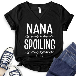 Nana is My Name T-Shirt V-Neck for Women 2
