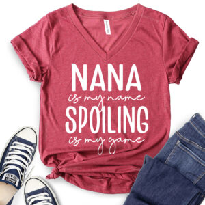 Nana is My Name T-Shirt V-Neck for Women