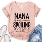 nana is my name t shirt v neck for women heather peach