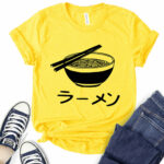 noodles ramen t shirt for women yellow