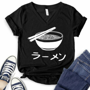 Noodles Ramen T-Shirt V-Neck for Women 2