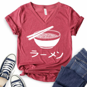 Noodles Ramen T-Shirt V-Neck for Women