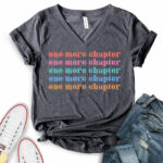 one more chapter t shirt v neck for women heather dark grey
