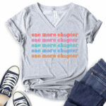 one more chapter t shirt v neck for women heather light grey