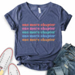 one more chapter t shirt v neck for women heather navy