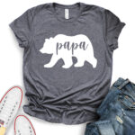 papa bear t shirt for women heather dark grey