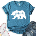 papa bear t shirt for women heather deep teal