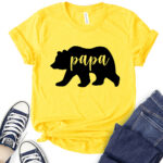 papa bear t shirt for women yellow