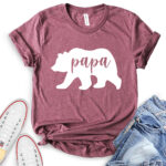 papa bear t shirt heather maroon