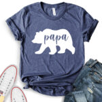 papa bear t shirt heather navy
