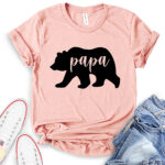 papa bear t shirt heather peach