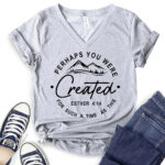 perhaps you were created for such a time as this t shirt v neck for women heather light grey