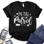 petal patrol flower girl t shirt for women black