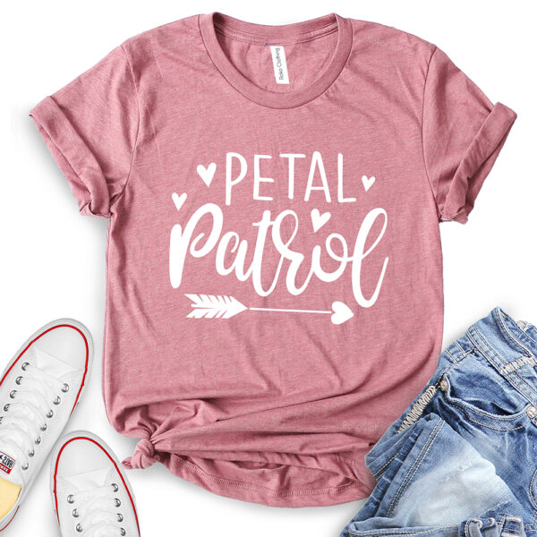 petal patrol flower girl t shirt for women heather mauve