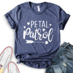 petal patrol flower girl t shirt for women heather navy