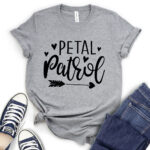 petal patrol flower girl t shirt heather light grey