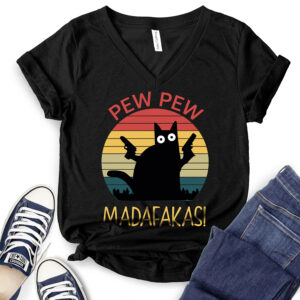Pew Pew Madafakas T-Shirt V-Neck for Women 2