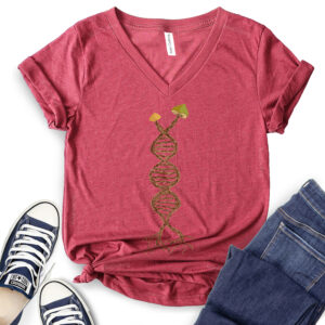 Pick Mushroom DNA Mycology T-Shirt V-Neck for Women