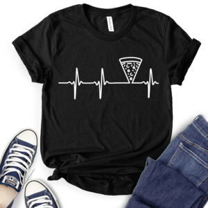 Pizza Grafıc Heartbeat T-Shirt for Women 2